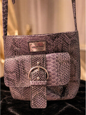 Unlisted by Kenneth Cole, Grey faux snakeskin shoulderbag